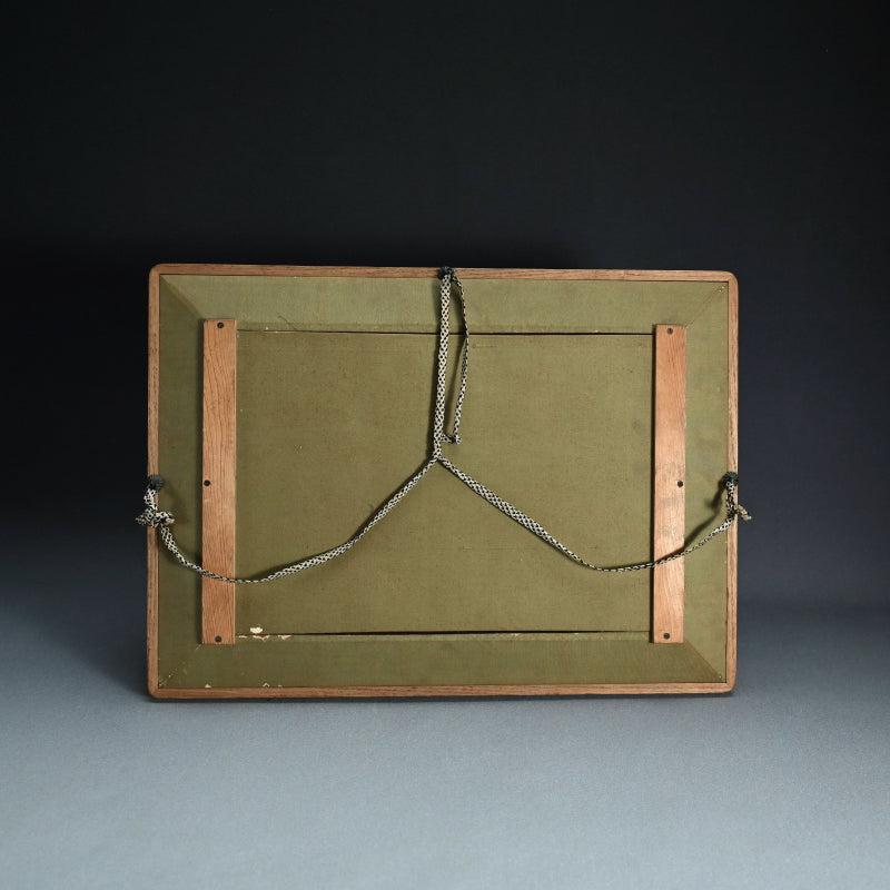 Rare! Framed Golden Tile ー五代 清水 六兵衛 "御本布目山水図 額"