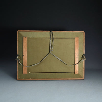 Rare! Framed Golden Tile ー五代 清水 六兵衛 "御本布目山水図 額"