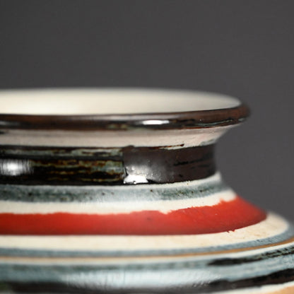 Mid-century Vase ー清水 六兵衛 “藍彩泉文四方花瓶”