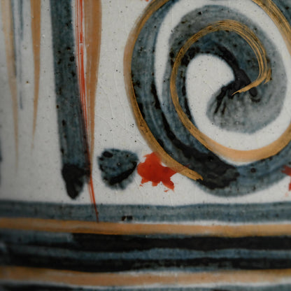 Mid-century Vase ー清水 六兵衛 “藍彩泉文四方花瓶”