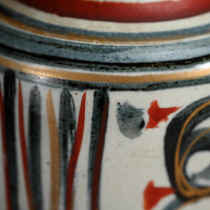 Mid-century Vase ー清水 六兵衛 “藍彩泉文四方花瓶”
