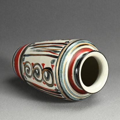 Mid-century Vase ー清水 六兵衛 “藍彩泉文四方花瓶”