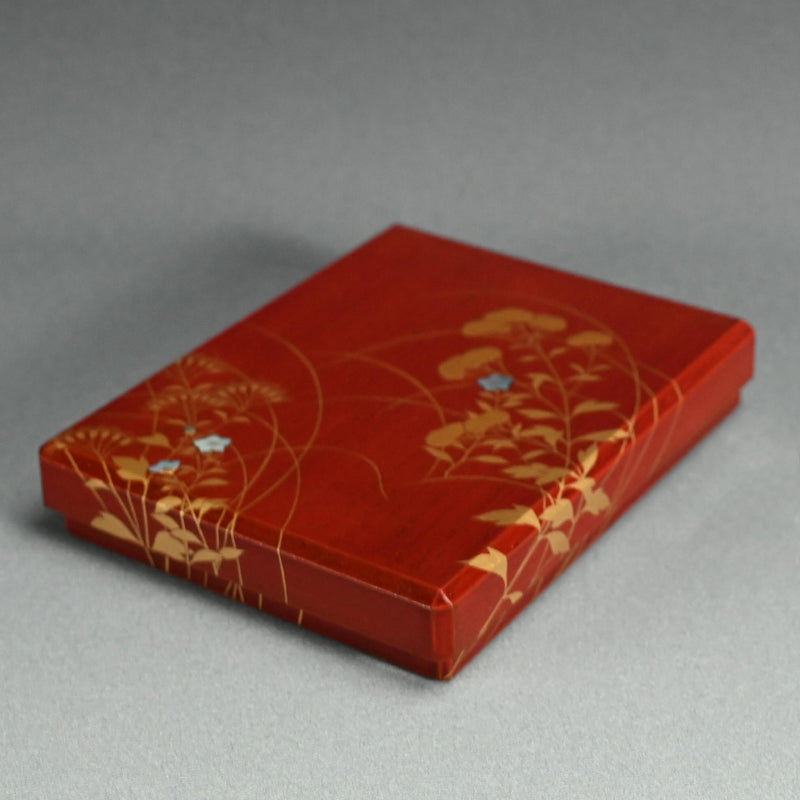 Antique Japanese Rimpa Revival Lacquer Writing Box ー秋草絵硯箱