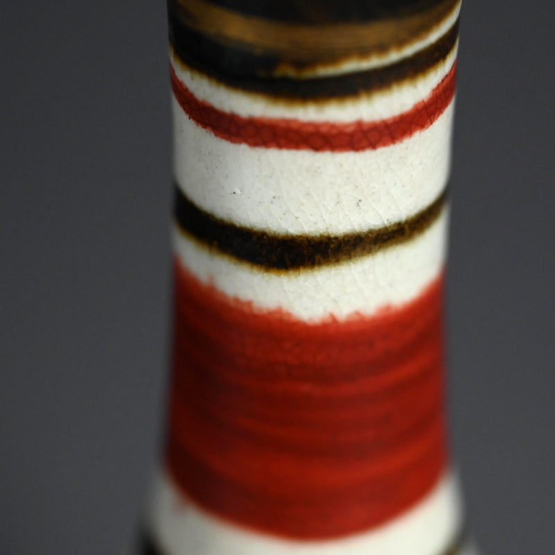 Mid-century Tsuru Kubi Vase ー清水 六兵衛 “鉄絵草花文鶴首花瓶”