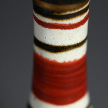 Mid-century Tsuru Kubi Vase ー清水 六兵衛 “鉄絵草花文鶴首花瓶”