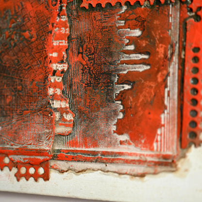 Newspaper Printing Flong Collage (Red) ー野村 耕
