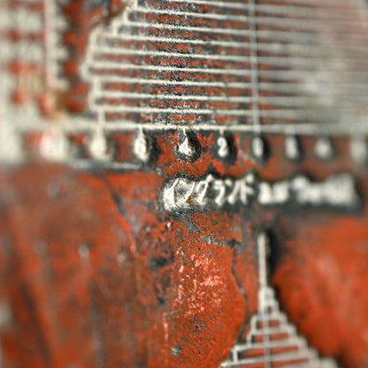 Newspaper Printing Flong Collage (Red) ー野村 耕