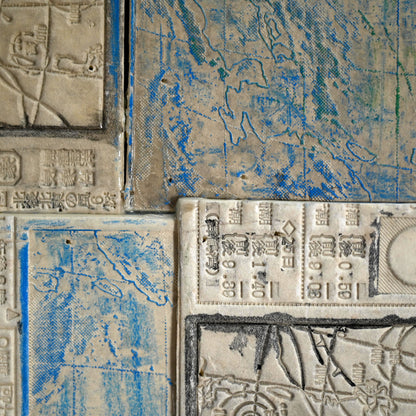 Newspaper Printing Flong Collage, Weather Charts ー野村 耕