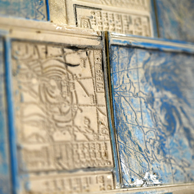 Newspaper Printing Flong Collage, Weather Charts ー野村 耕