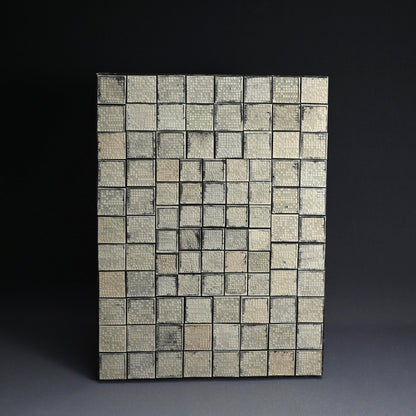 Museum Exhibited Newspaper Printing Flong Collage ー野村 耕 “作品（将棋盤）”