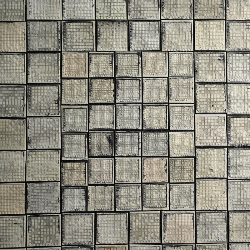 Museum Exhibited Newspaper Printing Flong Collage ー野村 耕 “作品（将棋盤）”