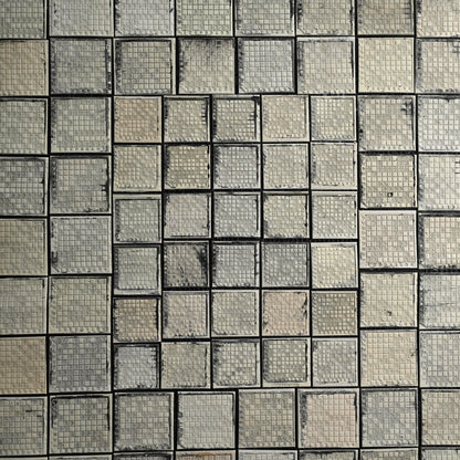 Museum Exhibited Newspaper Printing Flong Collage ー野村 耕 “作品（将棋盤）”