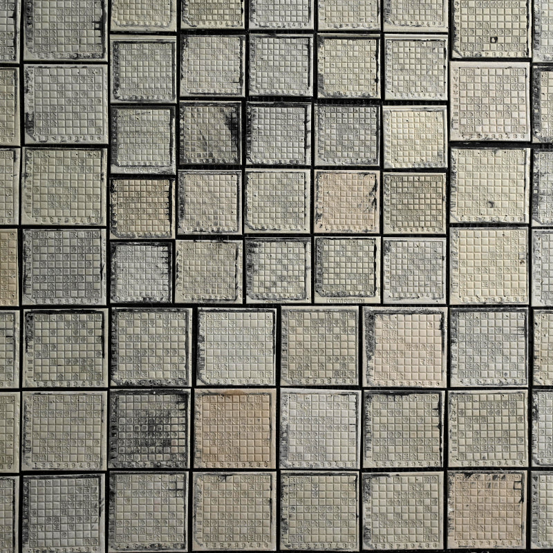 Museum Exhibited Newspaper Printing Flong Collage ー野村 耕 “作品（将棋盤）”