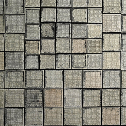 Museum Exhibited Newspaper Printing Flong Collage ー野村 耕 “作品（将棋盤）”