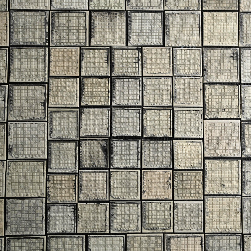 Museum Exhibited Newspaper Printing Flong Collage ー野村 耕 “作品（将棋盤）”