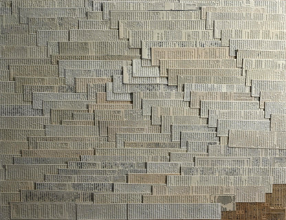 Newspaper Printing Flong Collage, Bongo ー野村 耕