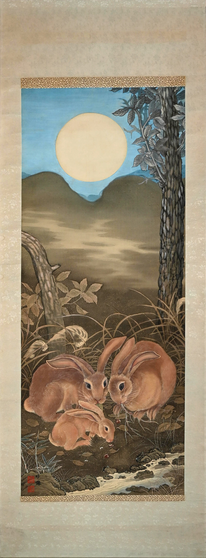 Rabbits and moon ー中原 竹鳳