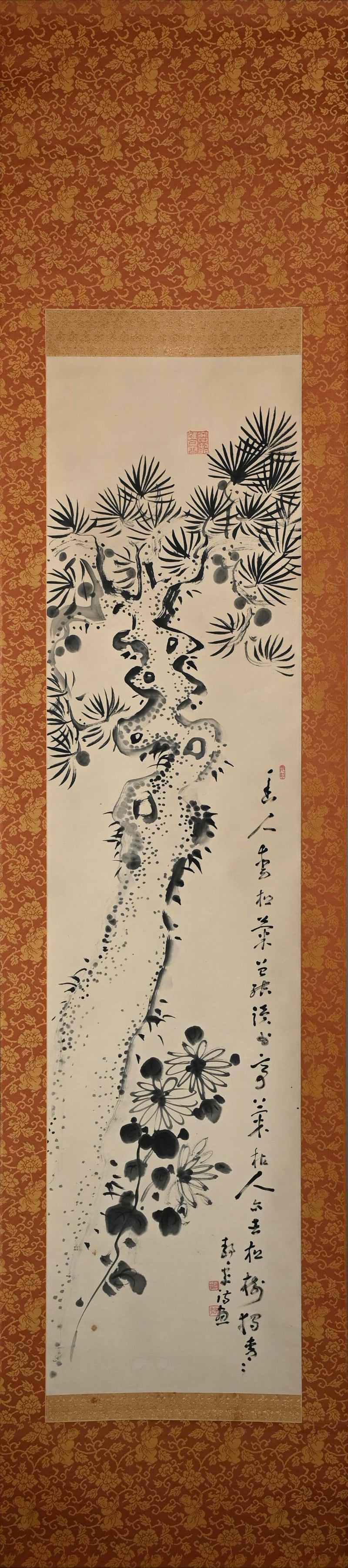 Pine and Chrysanthemum, 1927 ー福田 古道人 “松菊図”