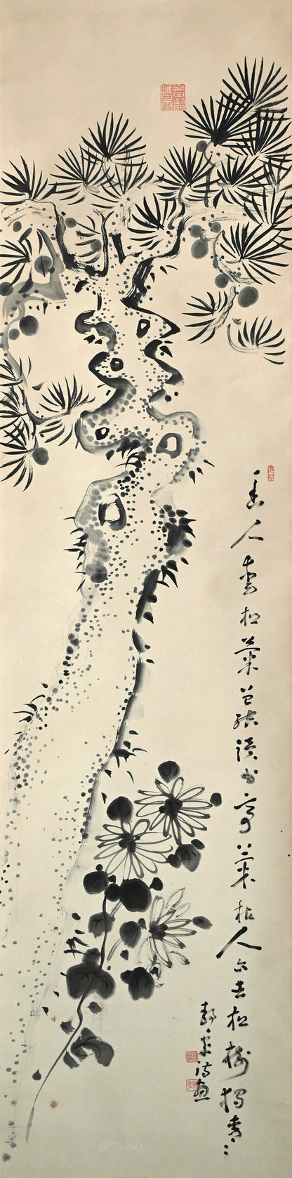 Pine and Chrysanthemum, 1927 ー福田 古道人 “松菊図”