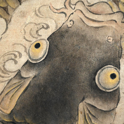 Massive Edo period Painting of Leaping Koi, Mori Gyokko