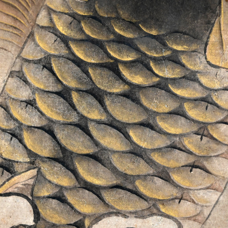 Massive Edo period Painting of Leaping Koi, Mori Gyokko