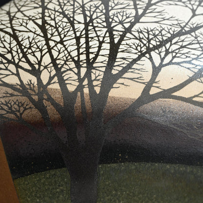 Important Exhibited Vase ー佐伯 守美 “象嵌釉彩樹林文扁壺”