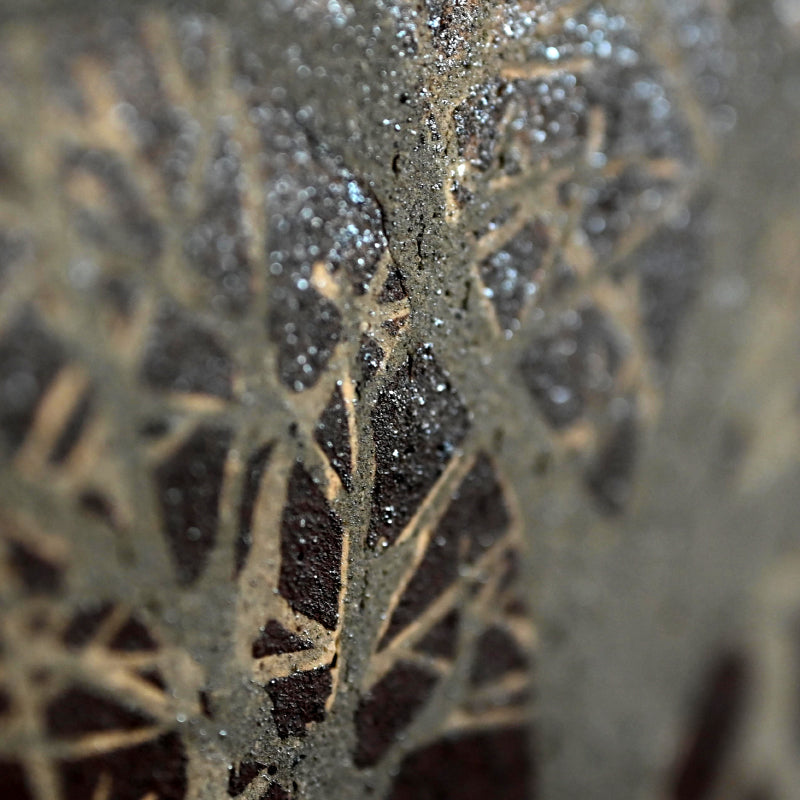 Important Exhibited Vase ー佐伯 守美 “象嵌釉彩樹林文扁壺”