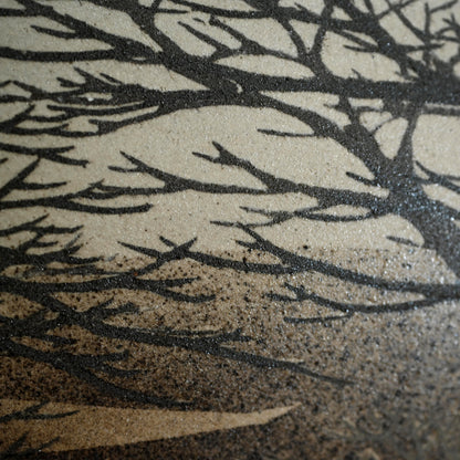 Important Exhibited Vase ー佐伯 守美 “象嵌釉彩樹林文扁壺”