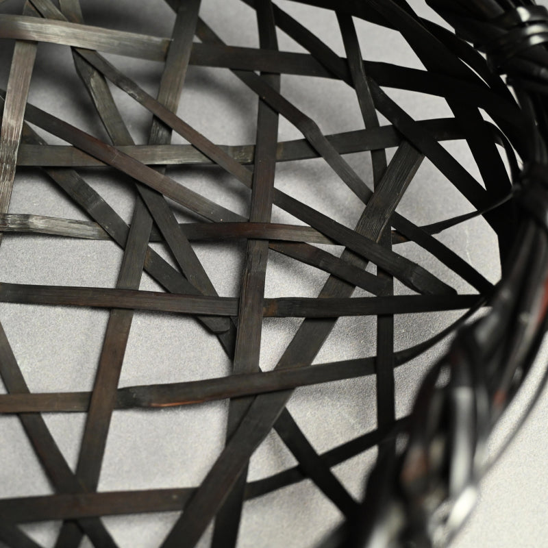 Woven Bamboo Basket ー二代 田邊 竹雲斎 “福海 花籃 鳳尾竹”