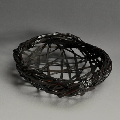 Woven Bamboo Basket ー二代 田邊 竹雲斎 “福海 花籃 鳳尾竹”