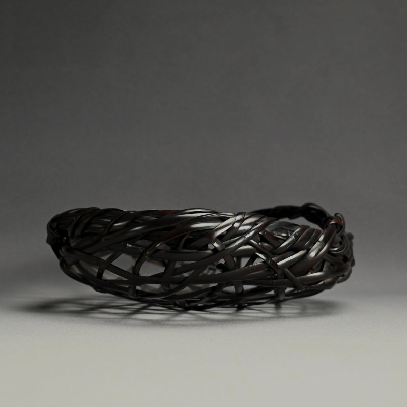 Woven Bamboo Basket ー二代 田邊 竹雲斎 “福海 花籃 鳳尾竹”