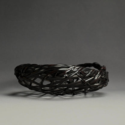 Woven Bamboo Basket ー二代 田邊 竹雲斎 “福海 花籃 鳳尾竹”