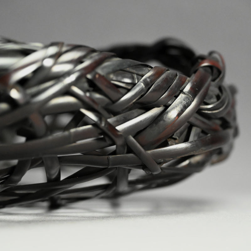 Woven Bamboo Basket ー二代 田邊 竹雲斎 “福海 花籃 鳳尾竹”