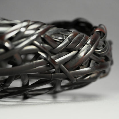 Woven Bamboo Basket ー二代 田邊 竹雲斎 “福海 花籃 鳳尾竹”