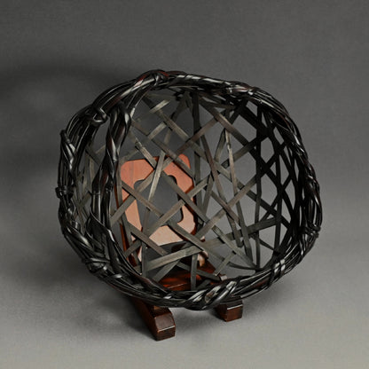 Woven Bamboo Basket ー二代 田邊 竹雲斎 “福海 花籃 鳳尾竹”