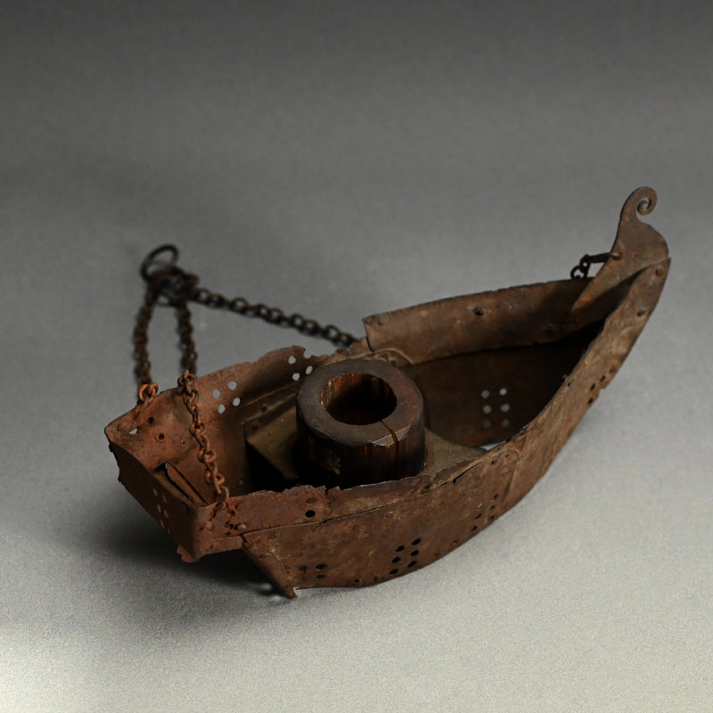 Iron Hanging Vase made of Yoroi (Samurai Armor) Parts
