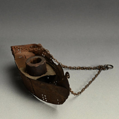 Iron Hanging Vase made of Yoroi (Samurai Armor) Parts