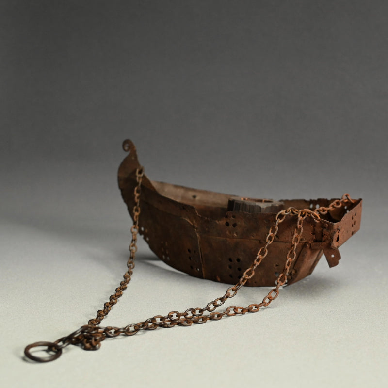 Iron Hanging Vase made of Yoroi (Samurai Armor) Parts