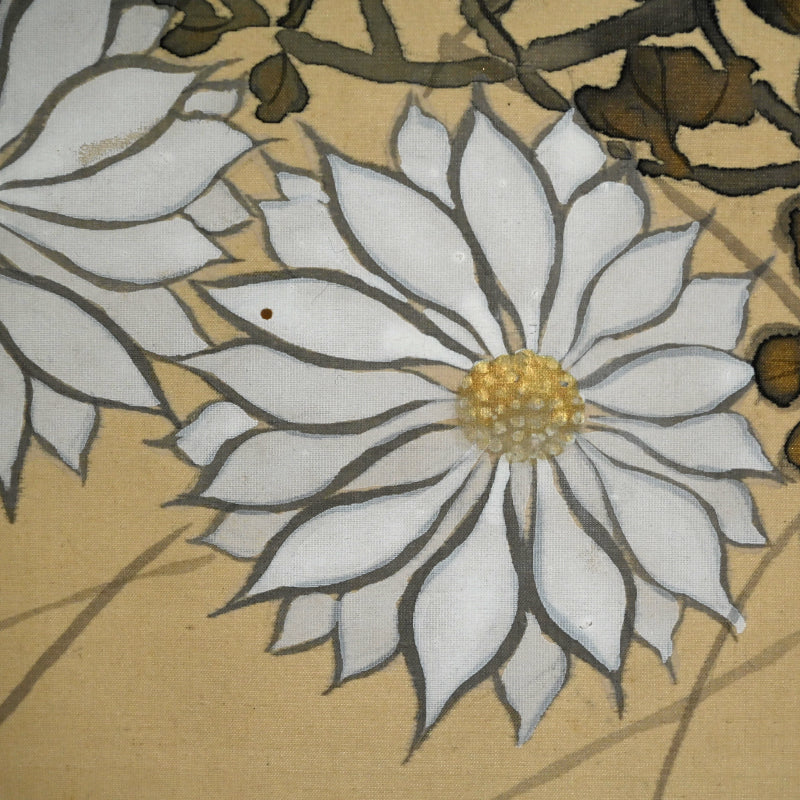 Chrysanthemum Painting by Buddhist Nun ー大石 順教 半折 “菊花”