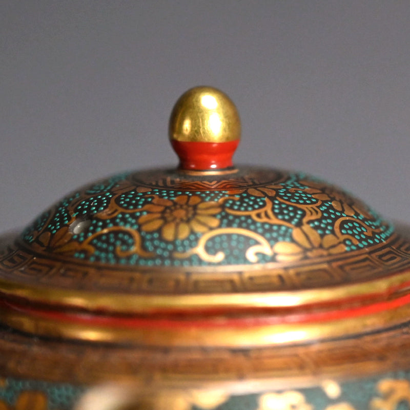 Antique Japanese Porcelain Kutani Sencha Tea Set, Koyama ー金蘭手九谷 煎茶々碗 五客