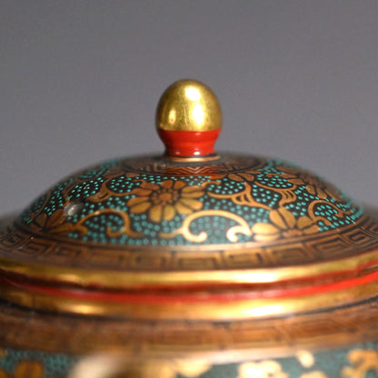 Antique Japanese Porcelain Kutani Sencha Tea Set, Koyama ー金蘭手九谷 煎茶々碗 五客