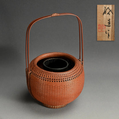 Imperial Artist Woven Bamboo Basket A ー八木澤 啓 “松風花籠”