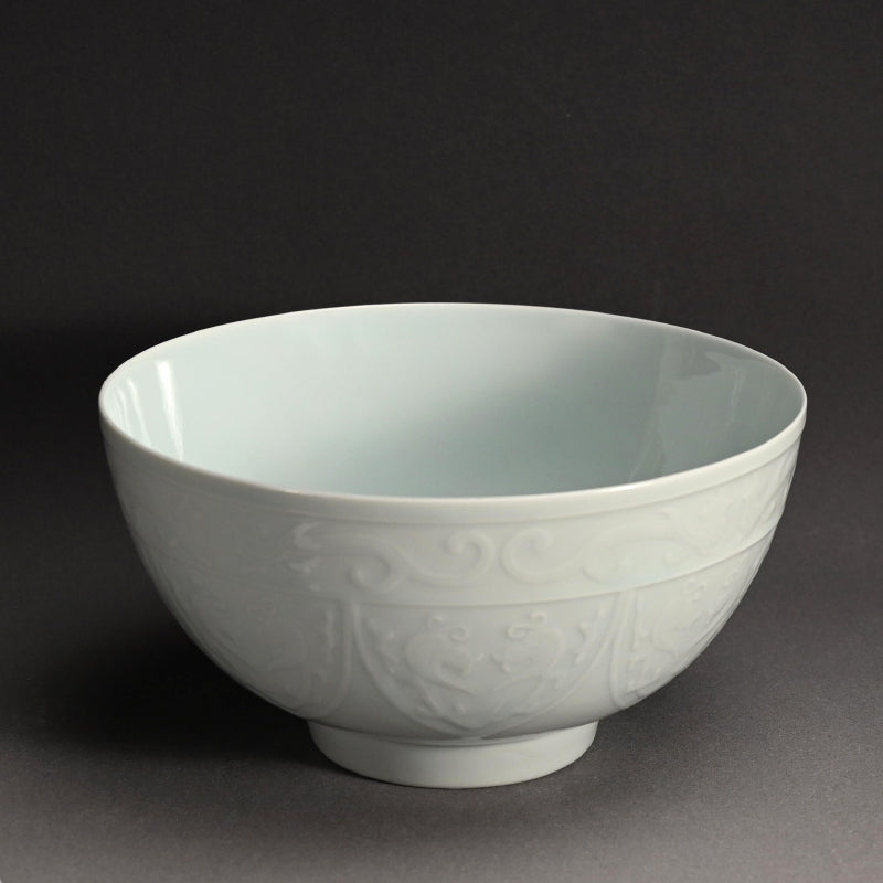 Antique Hakuji Porcelain Bowl ー加藤 渓山 “白磁青銅模様 鉢”