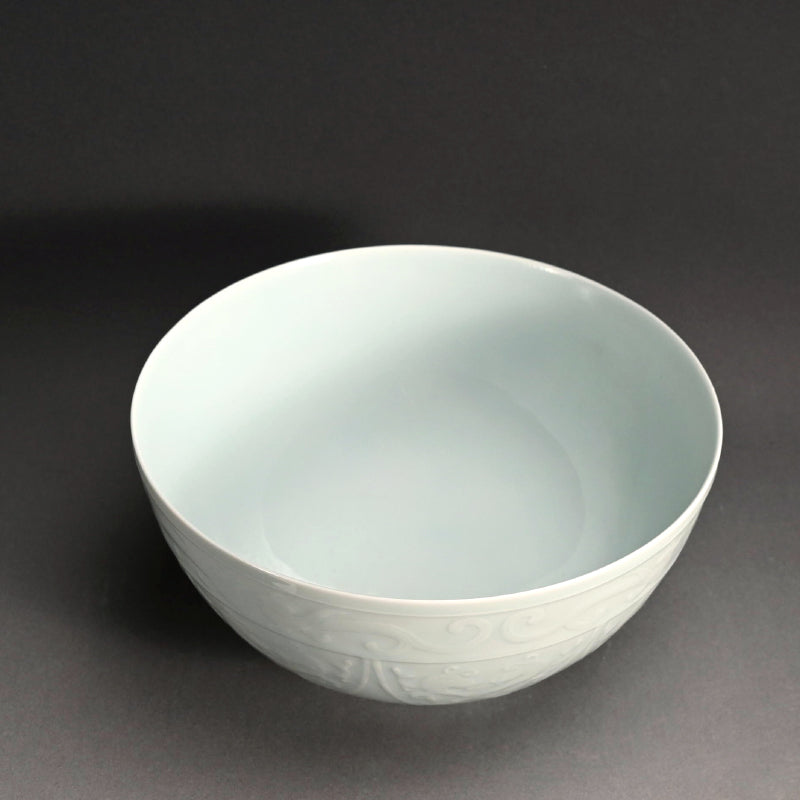 Antique Hakuji Porcelain Bowl ー加藤 渓山 “白磁青銅模様 鉢”