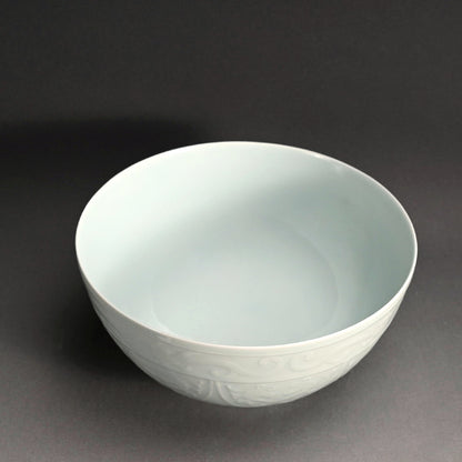 Antique Hakuji Porcelain Bowl ー加藤 渓山 “白磁青銅模様 鉢”