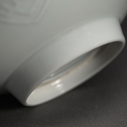 Antique Hakuji Porcelain Bowl ー加藤 渓山 “白磁青銅模様 鉢”