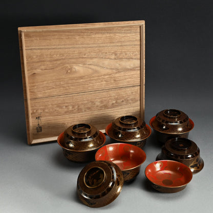 Wajima Lacquer Bowl Set From the Takahashi family personal collection ー橘屋 友七
