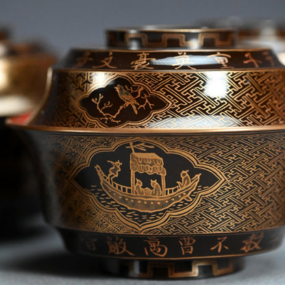 Wajima Lacquer Bowl Set From the Takahashi family personal collection ー橘屋 友七