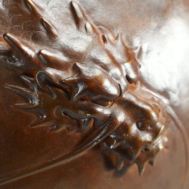 Large Antique Bronze Dragon Vase Vase ー大島 如雲 “雲龍花瓶”