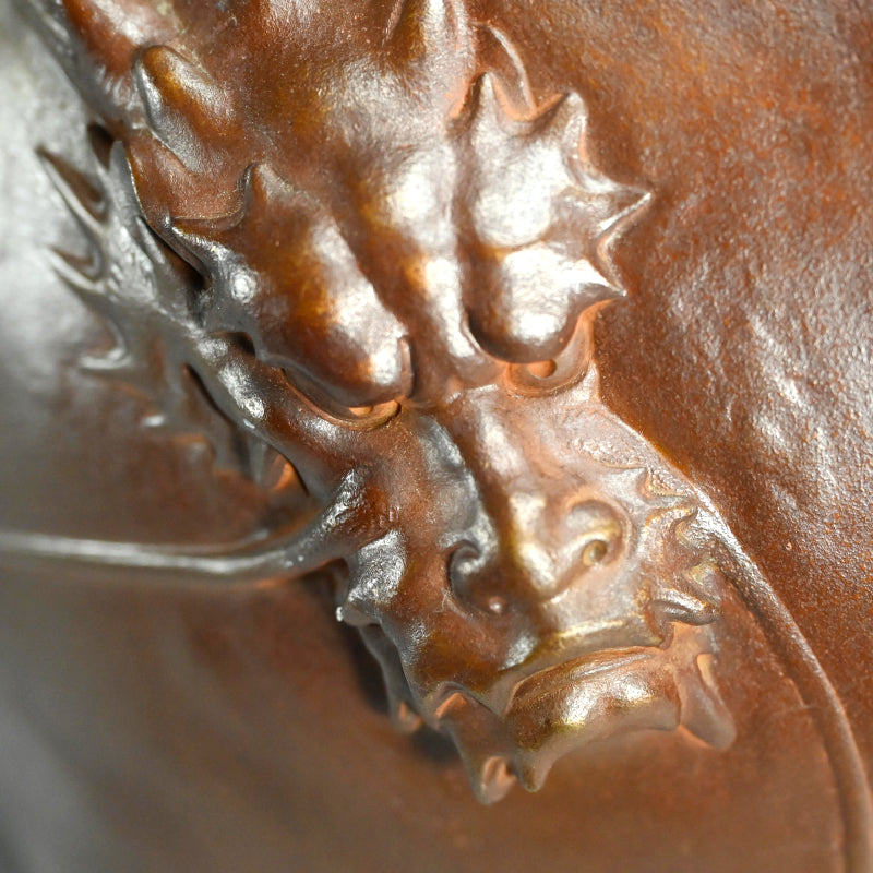 Large Antique Bronze Dragon Vase Vase ー大島 如雲 “雲龍花瓶”